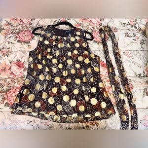 Etcetera sleeveless blouse with waist tie